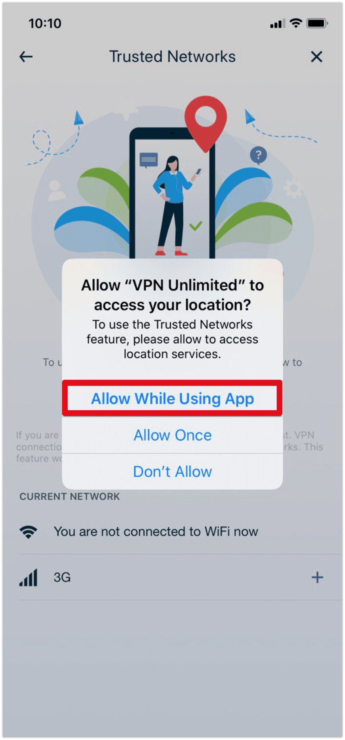 Allow VPN Unlimited to access your location