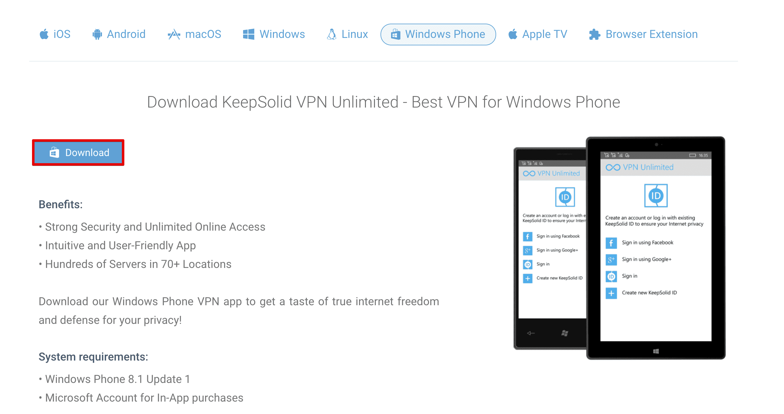 windows phone 8 vpn software