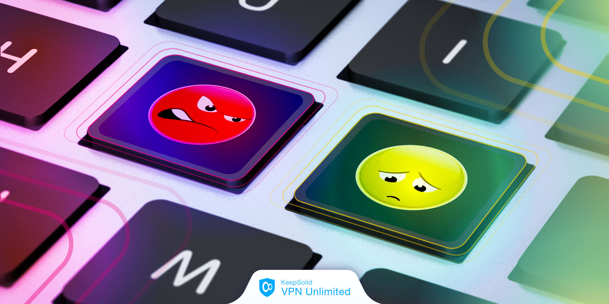 A keyboard with emoji buttons on online gadget for kids.
